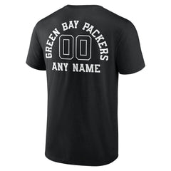 Green Bay Packers Personalized Name & Number Monochrome T-Shirt - Black sale