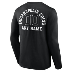 Indianapolis Colts Personalized Name & Number Monochrome Long Sleeve T-Shirt - Black on sale