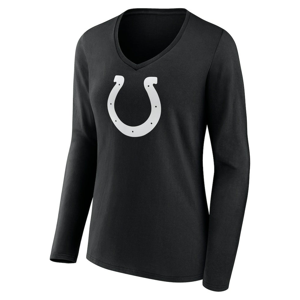 Indianapolis Colts Women's Personalized Name & Number Monochrome Long Sleeve V-Neck T-Shirt - Black cheap