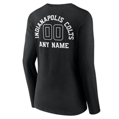 Indianapolis Colts Women's Personalized Name & Number Monochrome Long Sleeve V-Neck T-Shirt - Black cheap