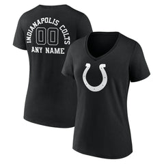 Indianapolis Colts Women's Personalized Name & Number Monochrome V-Neck T-Shirt - Black for sale