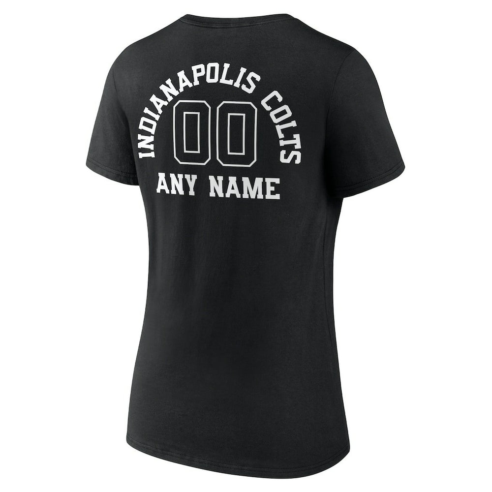 Indianapolis Colts Women's Personalized Name & Number Monochrome V-Neck T-Shirt - Black for sale