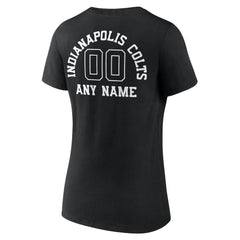 Indianapolis Colts Women's Personalized Name & Number Monochrome V-Neck T-Shirt - Black for sale