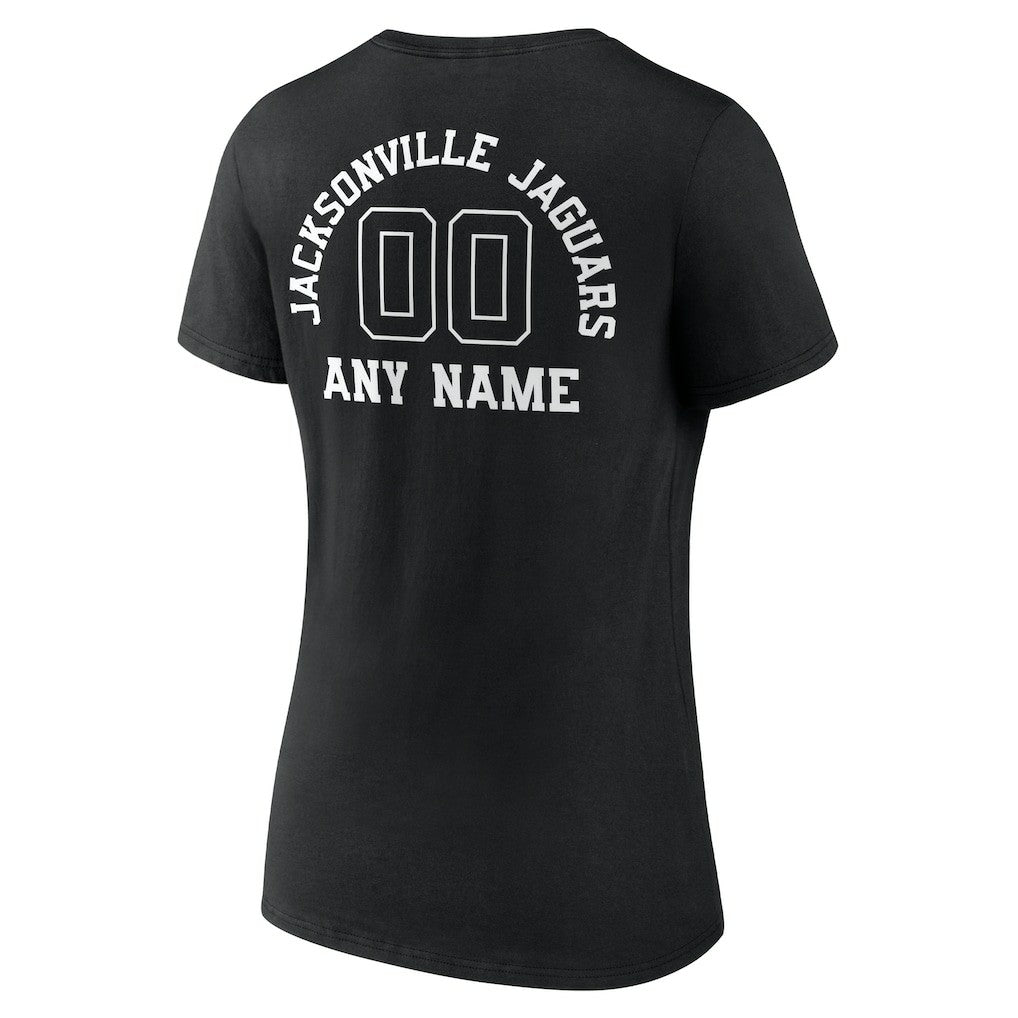 Jacksonville Jaguars Women's Personalized Name & Number Monochrome V-Neck T-Shirt - Black discount