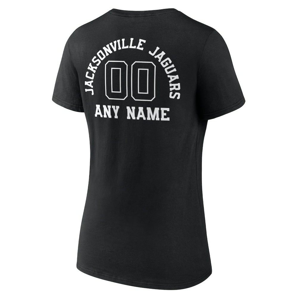 Jacksonville Jaguars Women's Personalized Name & Number Monochrome V-Neck T-Shirt - Black discount
