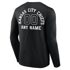 Kansas City Chiefs Personalized Name & Number Monochrome Long Sleeve T-Shirt - Black sale