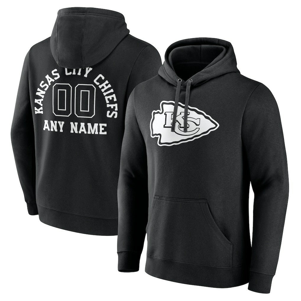 Kansas City Chiefs Personalized Name & Number Pullover Hoodie - Black discount