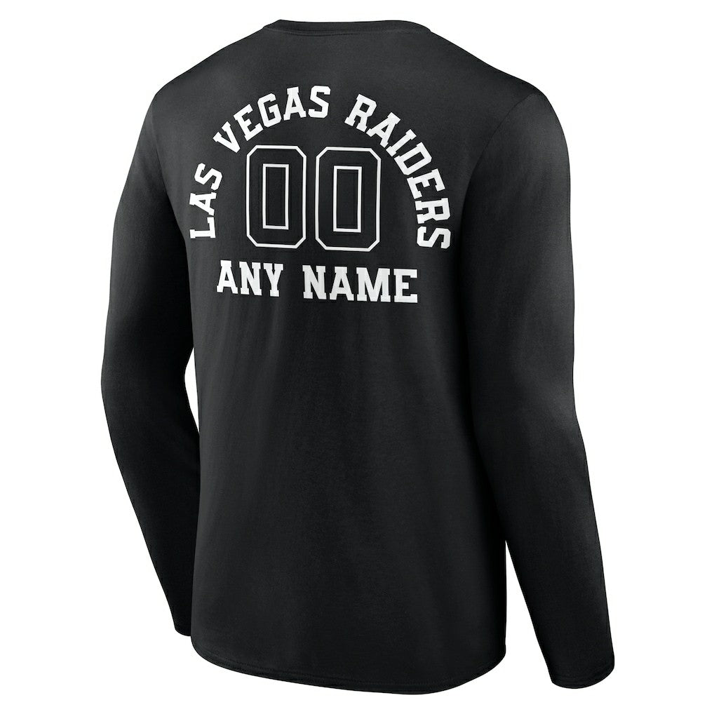Las Vegas Raiders Personalized Name & Number Monochrome Long Sleeve T-Shirt - Black cheap