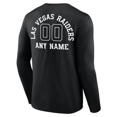 Las Vegas Raiders Personalized Name & Number Monochrome Long Sleeve T-Shirt - Black cheap