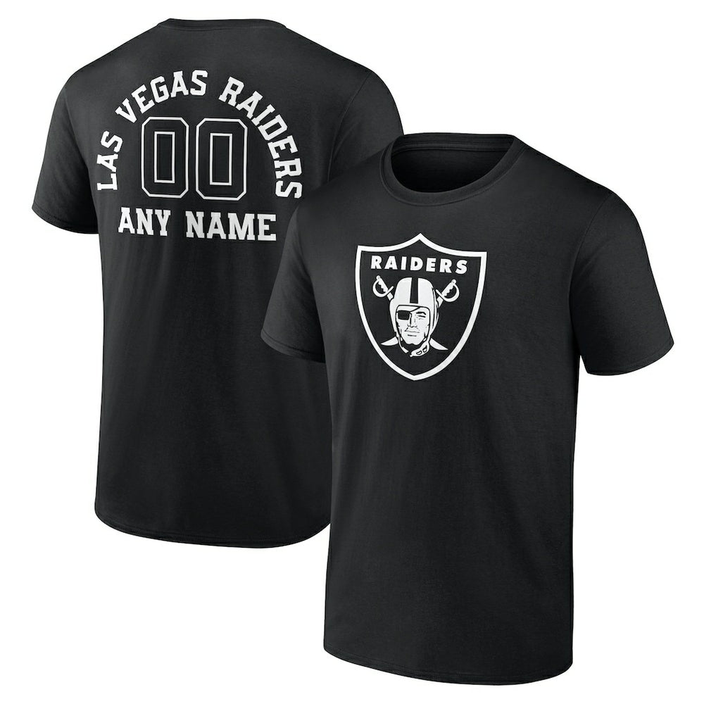 Las Vegas Raiders Personalized Name & Number Monochrome T-Shirt - Black sale
