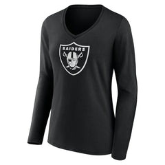 Las Vegas Raiders Women's Personalized Name & Number Monochrome Long Sleeve V-Neck T-Shirt - Black online
