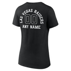 Las Vegas Raiders Women's Personalized Name & Number Monochrome V-Neck T-Shirt - Black sale