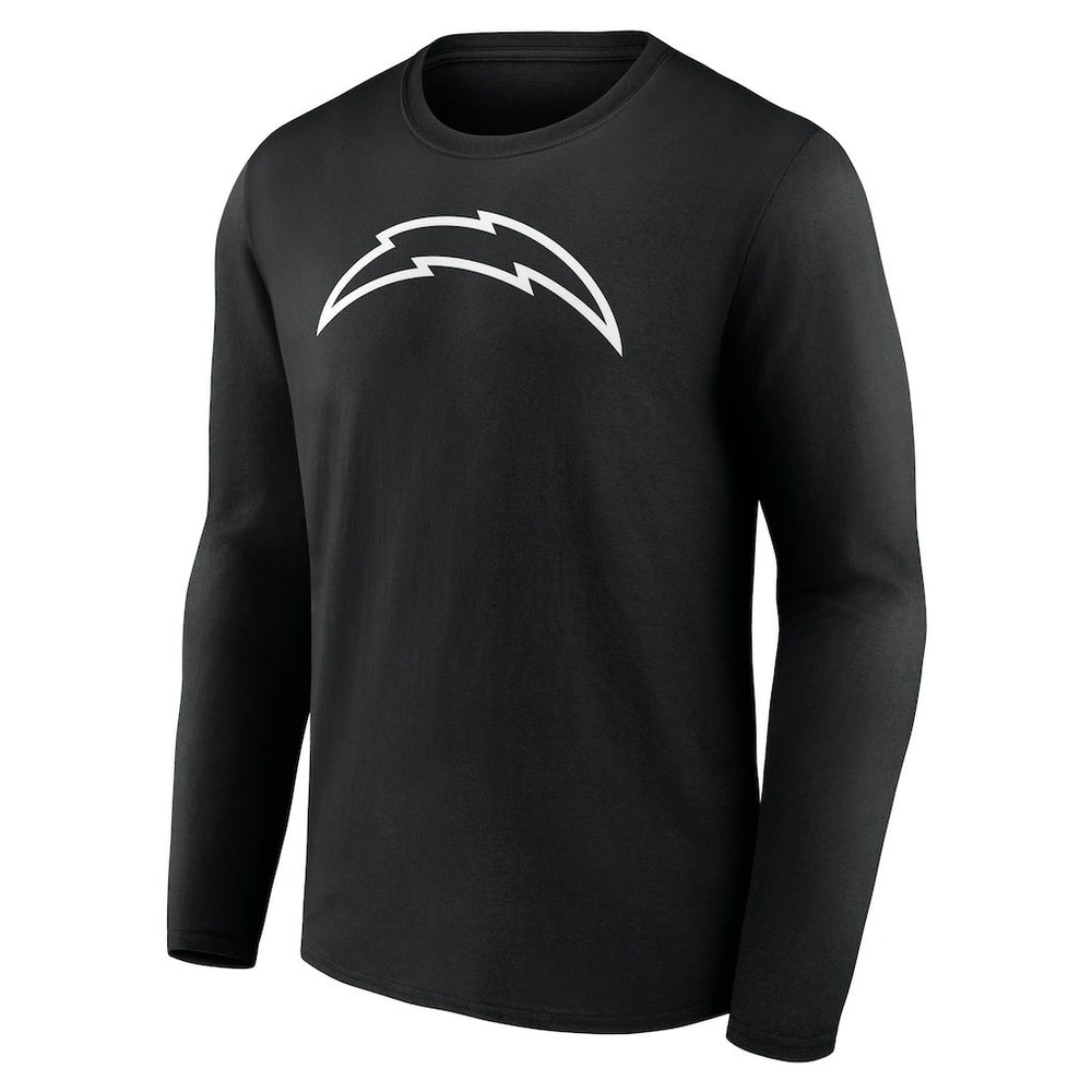 Los Angeles Chargers Personalized Name & Number Monochrome Long Sleeve T-Shirt - Black on sale