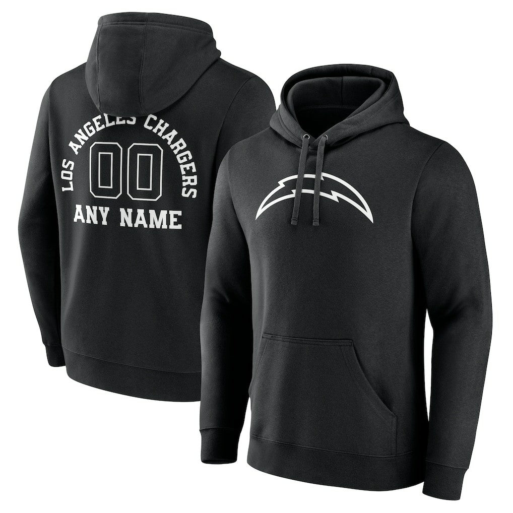 Los Angeles Chargers Personalized Name & Number Pullover Hoodie - Black online
