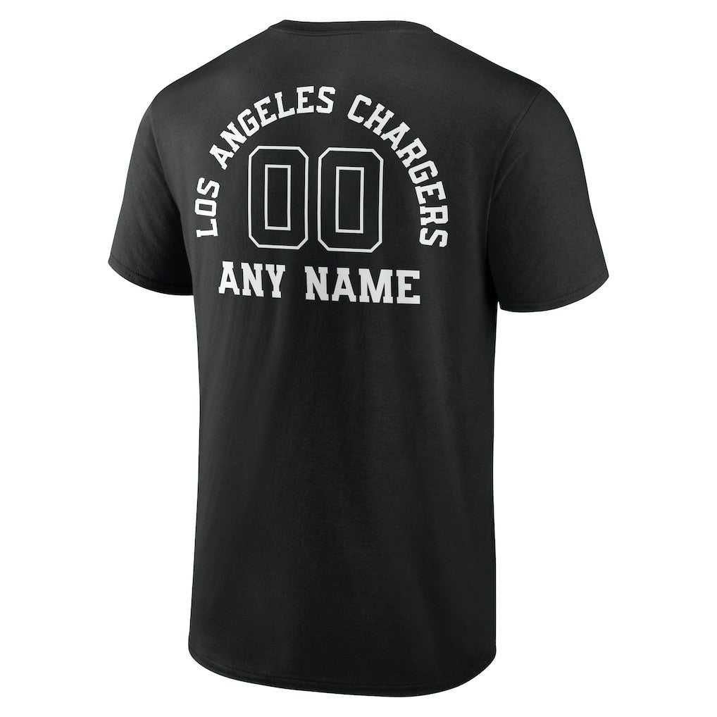 Los Angeles Chargers Personalized Name & Number Monochrome T-Shirt - Black cheap