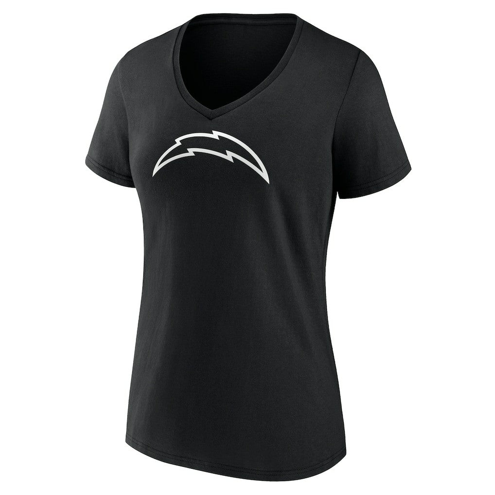 Los Angeles Chargers Women's Personalized Name & Number Monochrome V-Neck T-Shirt - Black sale