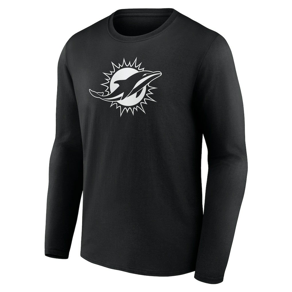 Miami Dolphins Personalized Name & Number Monochrome Long Sleeve T-Shirt - Black outlet