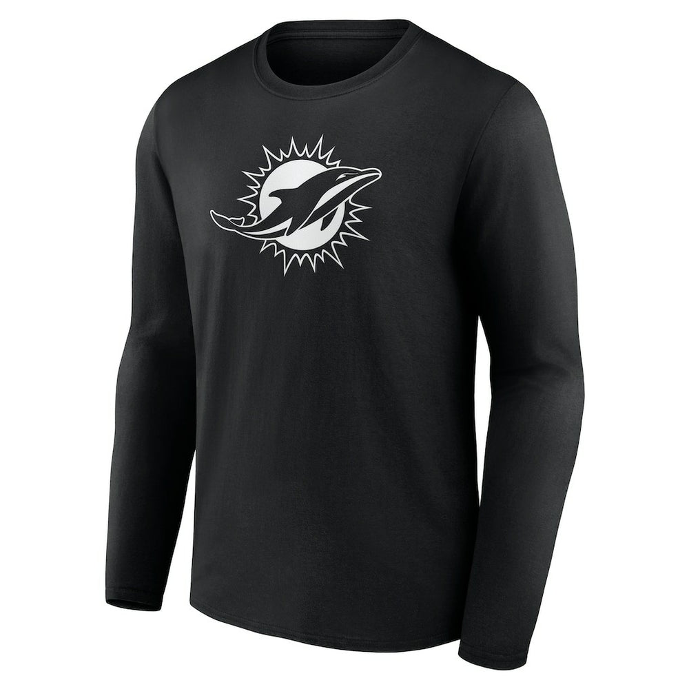 Miami Dolphins Personalized Name & Number Monochrome Long Sleeve T-Shirt - Black outlet