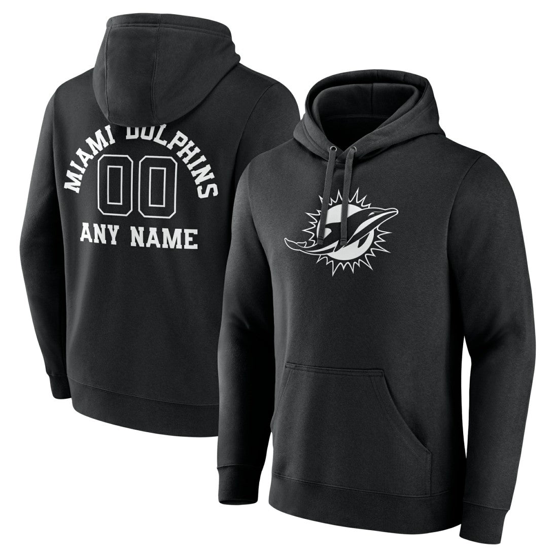 Miami Dolphins Personalized Name & Number Pullover Hoodie - Black sale