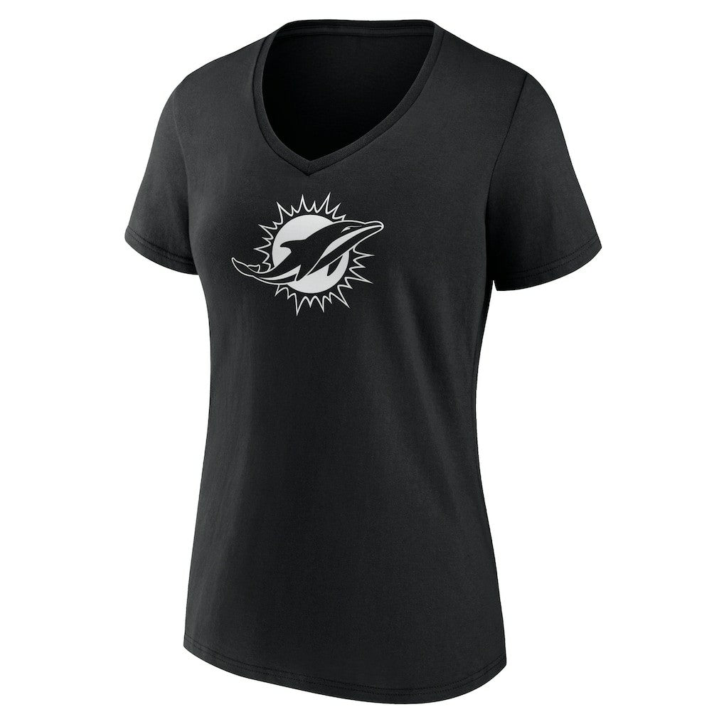 Miami Dolphins Women's Personalized Name & Number Monochrome V-Neck T-Shirt - Black online