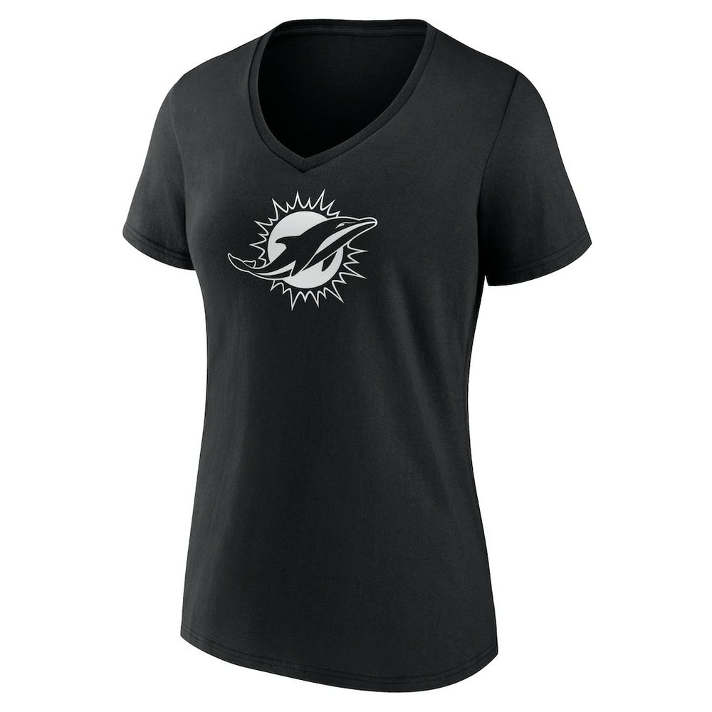 Miami Dolphins Women's Personalized Name & Number Monochrome V-Neck T-Shirt - Black online