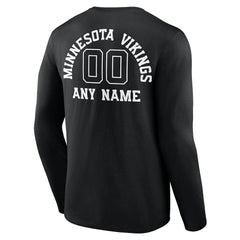 Minnesota Vikings Personalized Name & Number Monochrome Long Sleeve T-Shirt - Black outlet