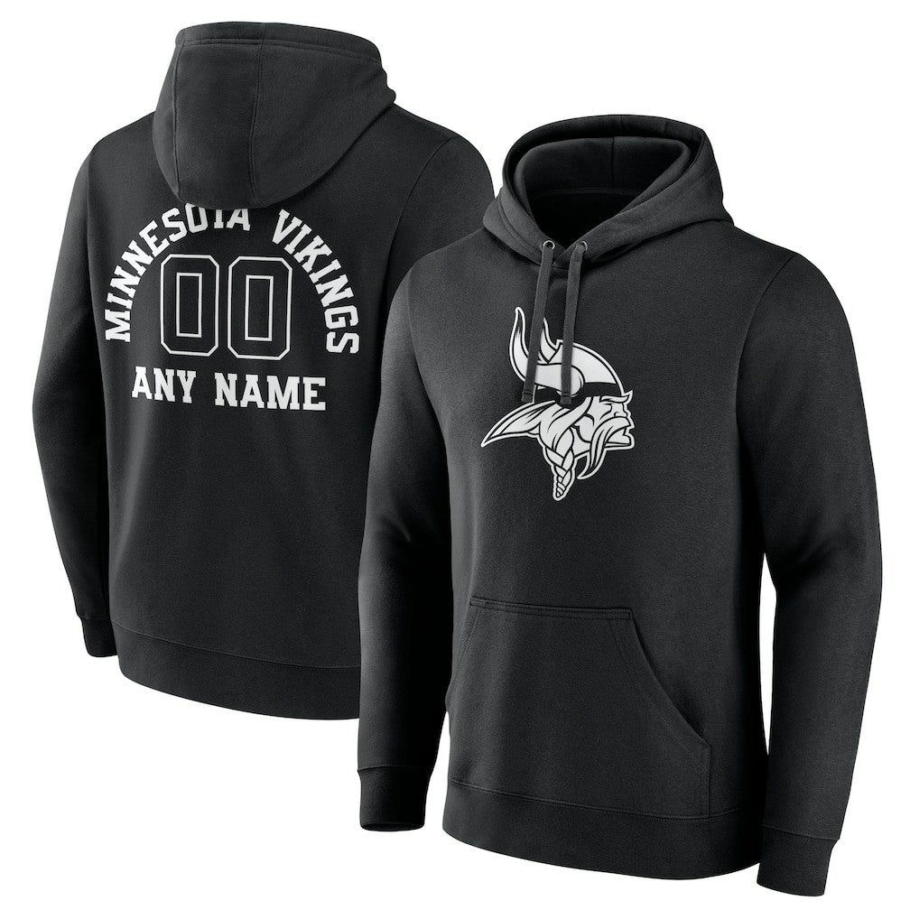 Minnesota Vikings Personalized Name & Number Pullover Hoodie - Black for sale