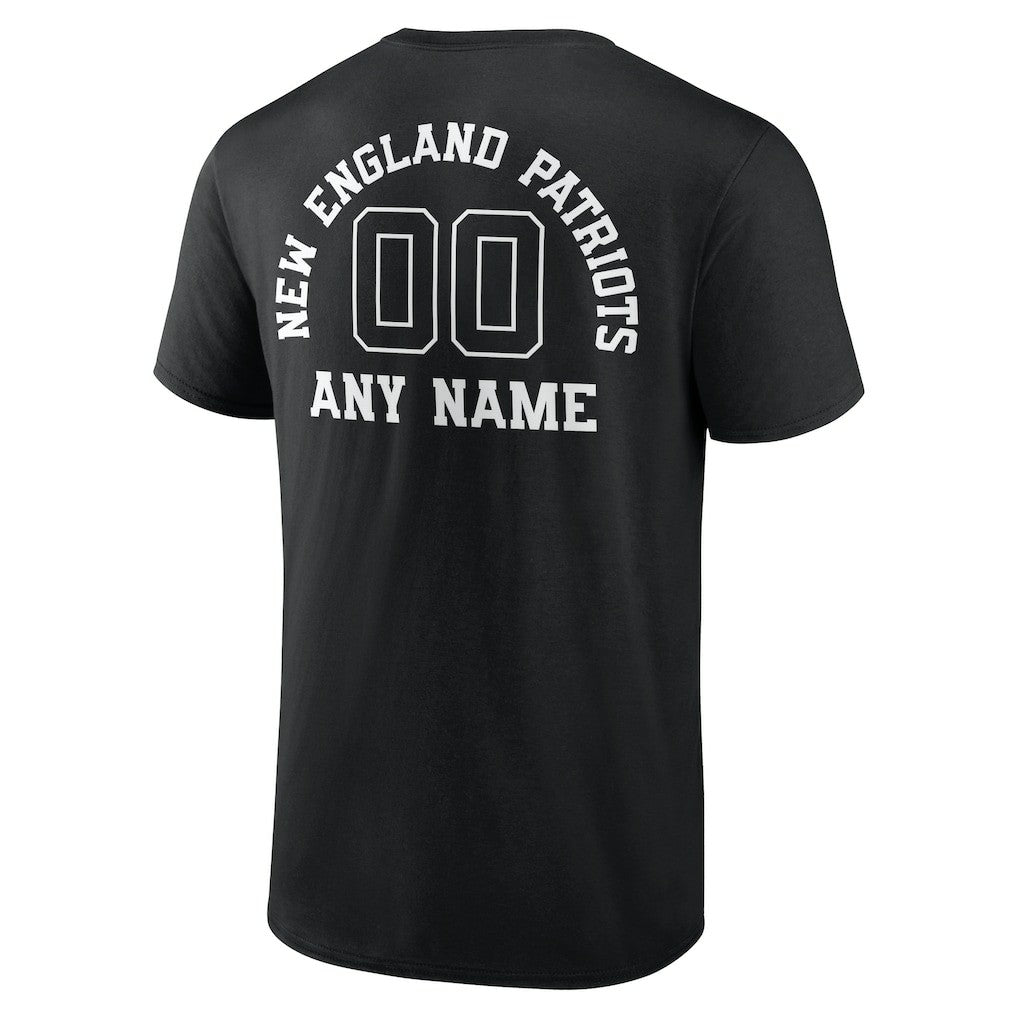 New England Patriots Personalized Name & Number Monochrome T-Shirt - Black on sale