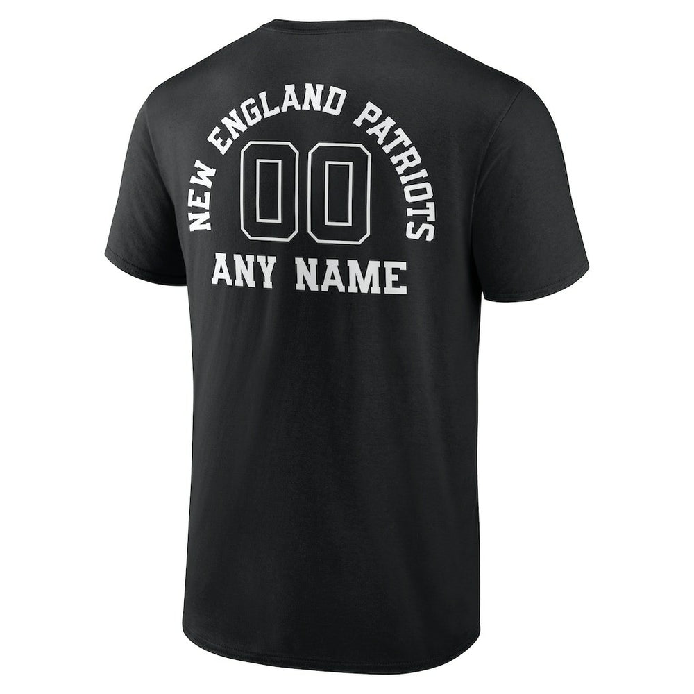 New England Patriots Personalized Name & Number Monochrome T-Shirt - Black on sale
