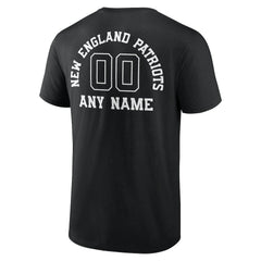 New England Patriots Personalized Name & Number Monochrome T-Shirt - Black on sale