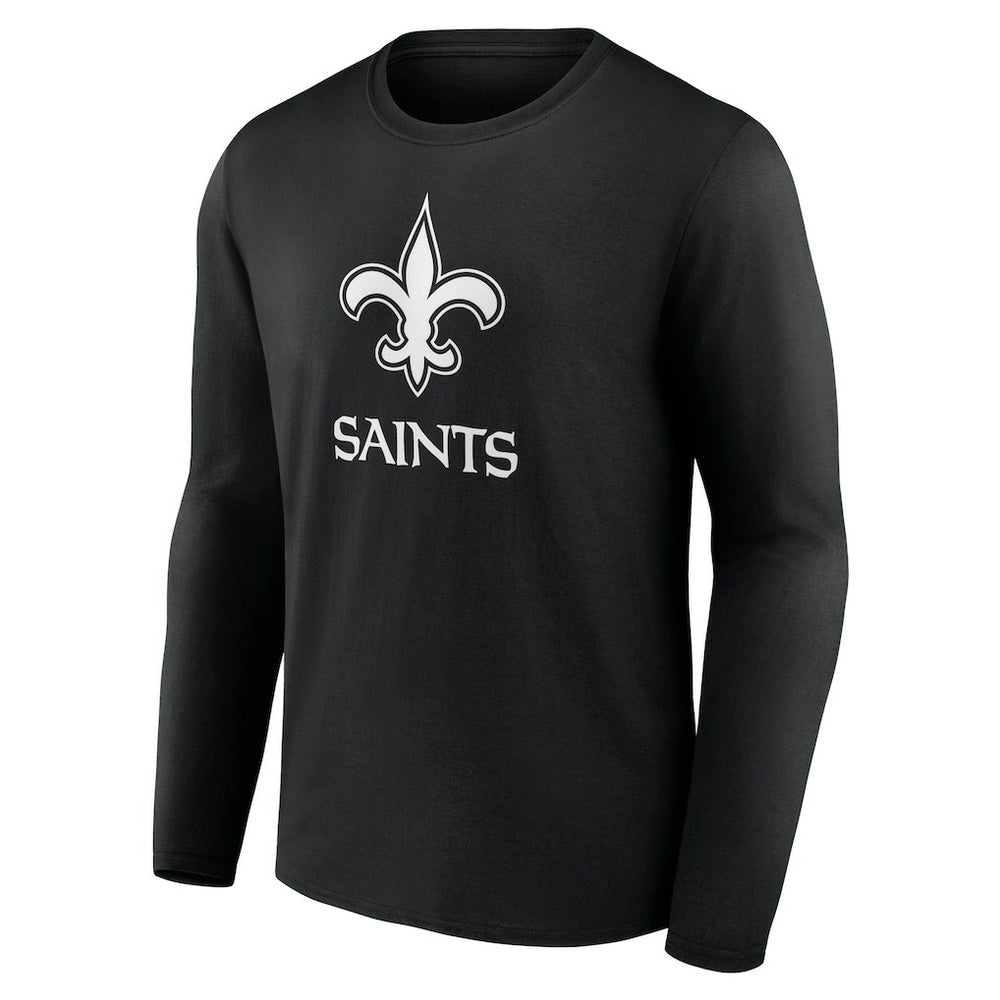 New Orleans Saints Personalized Name & Number Monochrome Long Sleeve T-Shirt - Black cheap