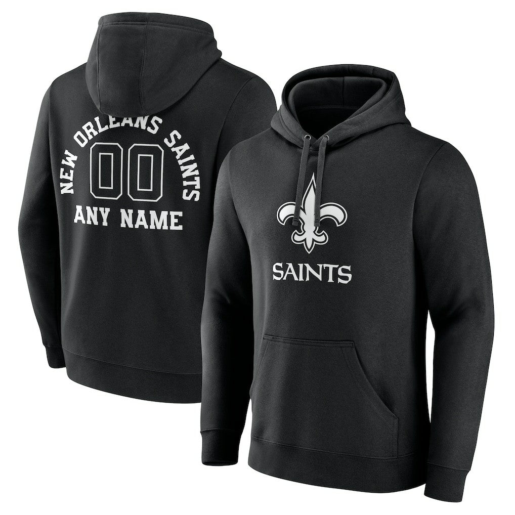 New Orleans Saints Personalized Name & Number Pullover Hoodie - Black cheap
