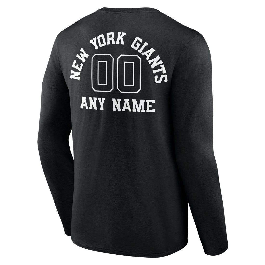 New York Giants Personalized Name & Number Monochrome Long Sleeve T-Shirt - Black for sale