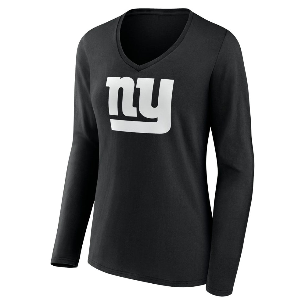 New York Giants Women's Personalized Name & Number Monochrome Long Sleeve V-Neck T-Shirt - Black online