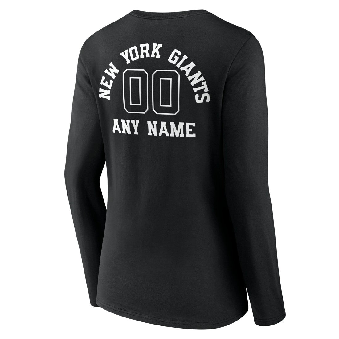 New York Giants Women's Personalized Name & Number Monochrome Long Sleeve V-Neck T-Shirt - Black online