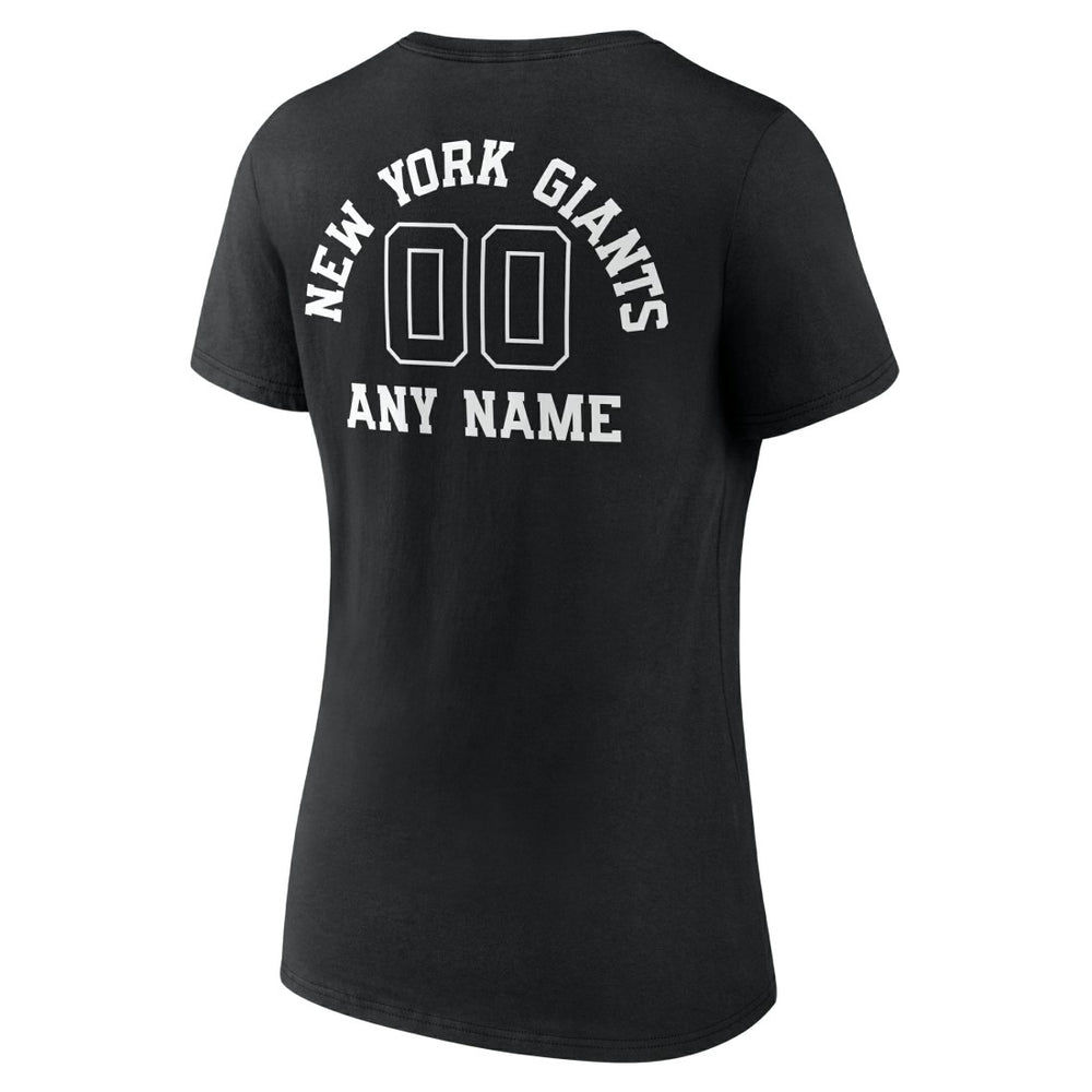 New York Giants Women's Personalized Name & Number Monochrome V-Neck T-Shirt - Black sale