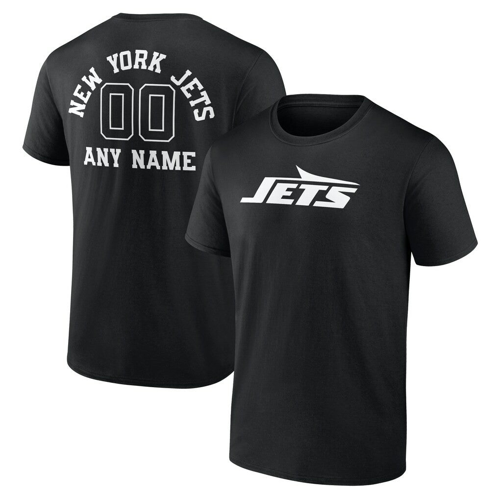 New York Jets Personalized Name & Number Monochrome T-Shirt - Black sale