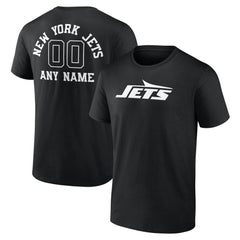New York Jets Personalized Name & Number Monochrome T-Shirt - Black sale