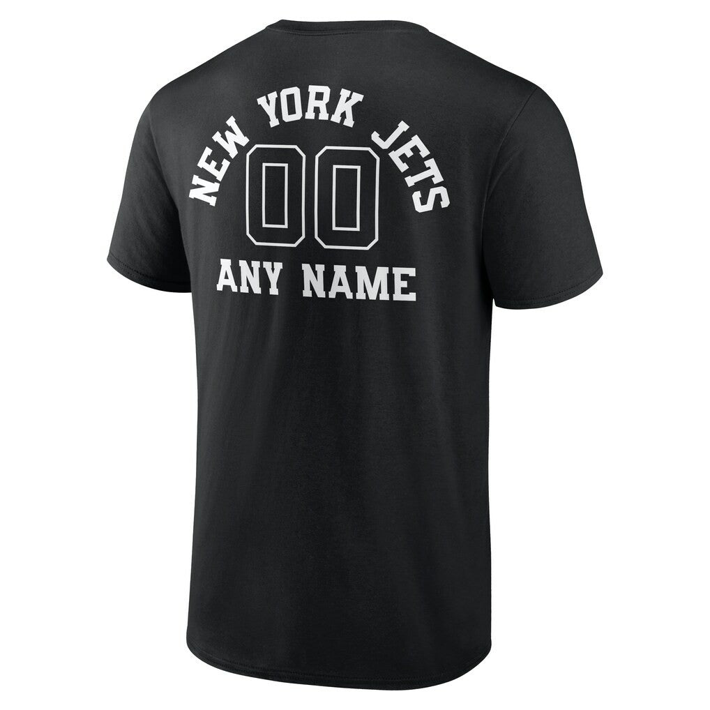 New York Jets Personalized Name & Number Monochrome T-Shirt - Black sale