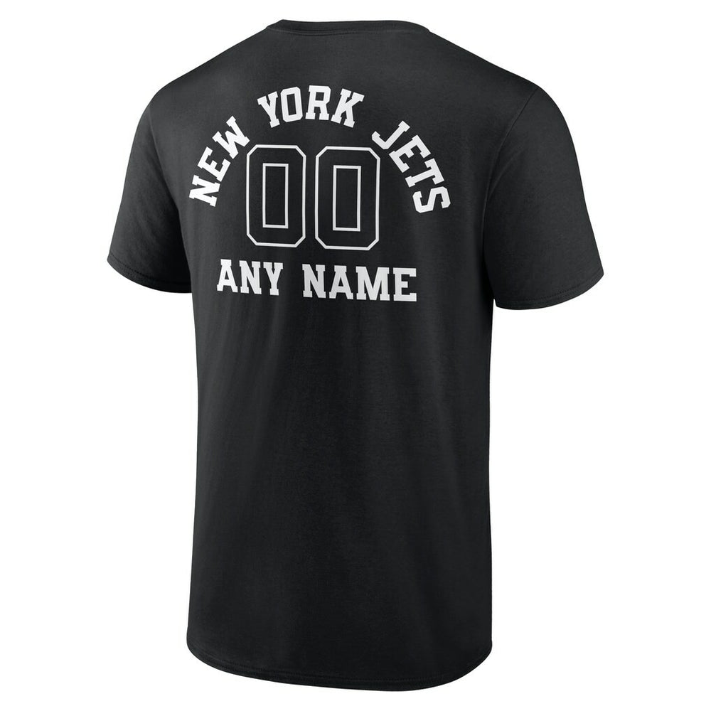 New York Jets Personalized Name & Number Monochrome T-Shirt - Black sale