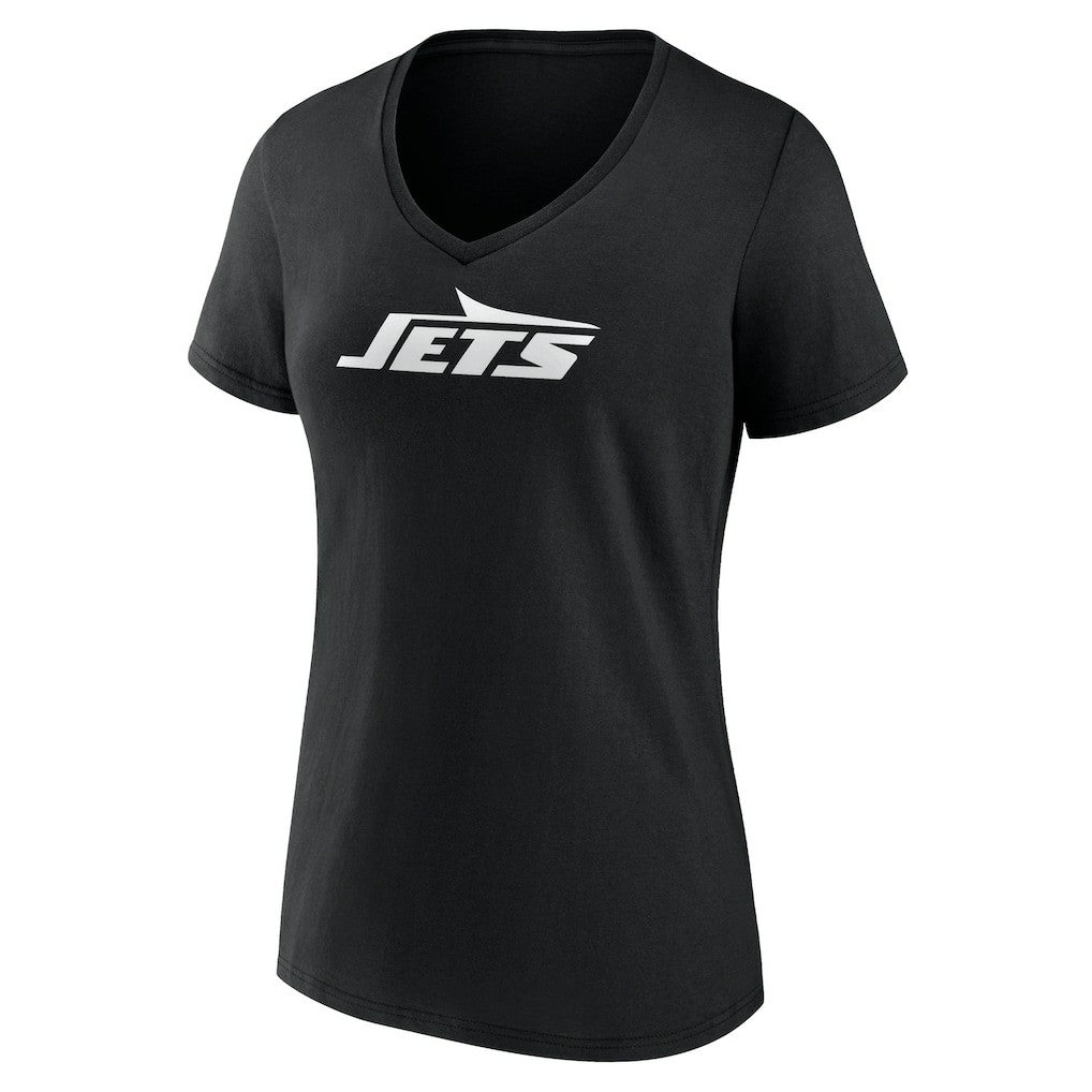 New York Jets Women's Personalized Name & Number Monochrome V-Neck T-Shirt - Black cheap