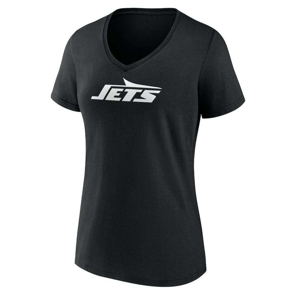 New York Jets Women's Personalized Name & Number Monochrome V-Neck T-Shirt - Black cheap