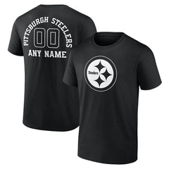 Pittsburgh Steelers Personalized Name & Number Monochrome T-Shirt - Black cheap