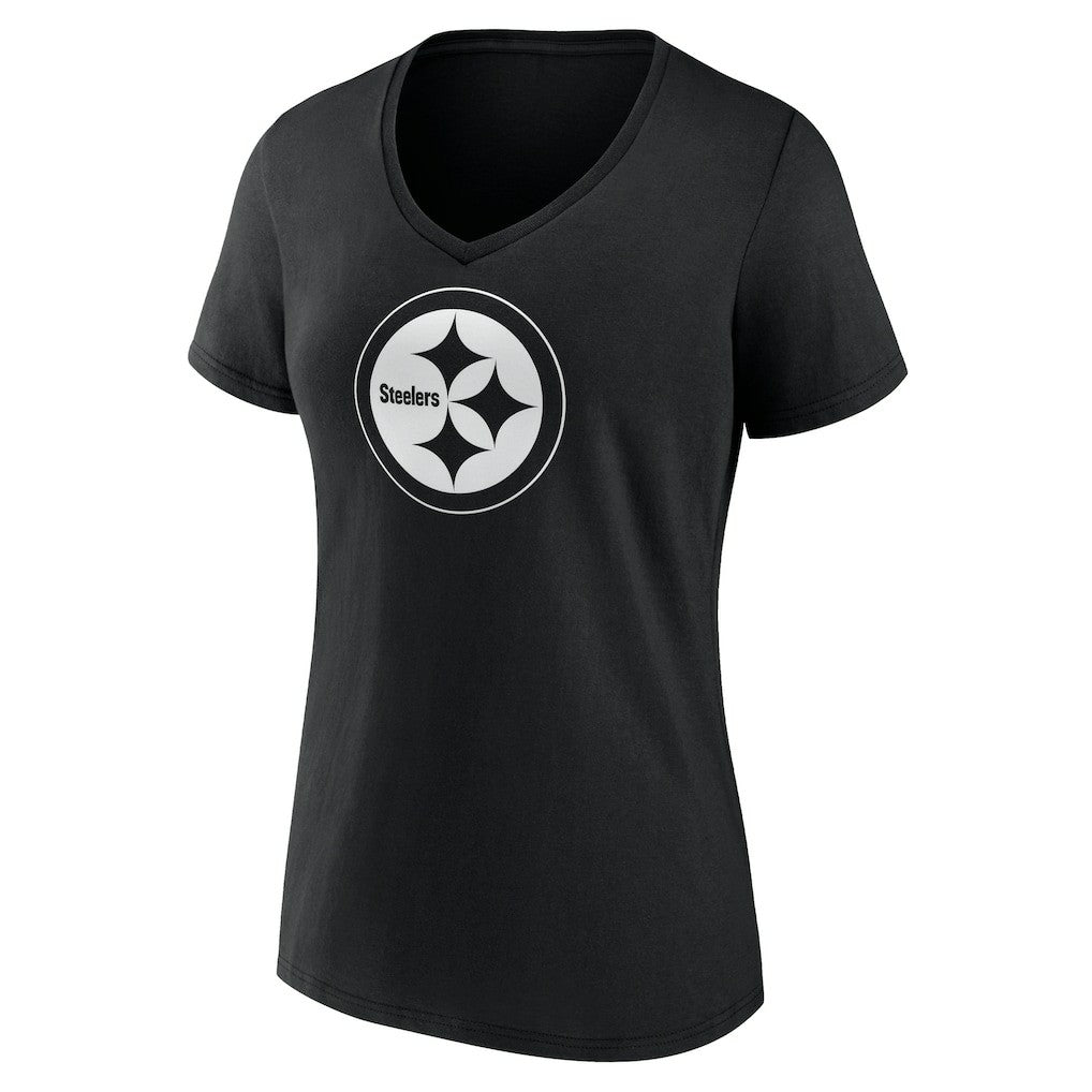Pittsburgh Steelers Women's Personalized Name & Number Monochrome V-Neck T-Shirt - Black online