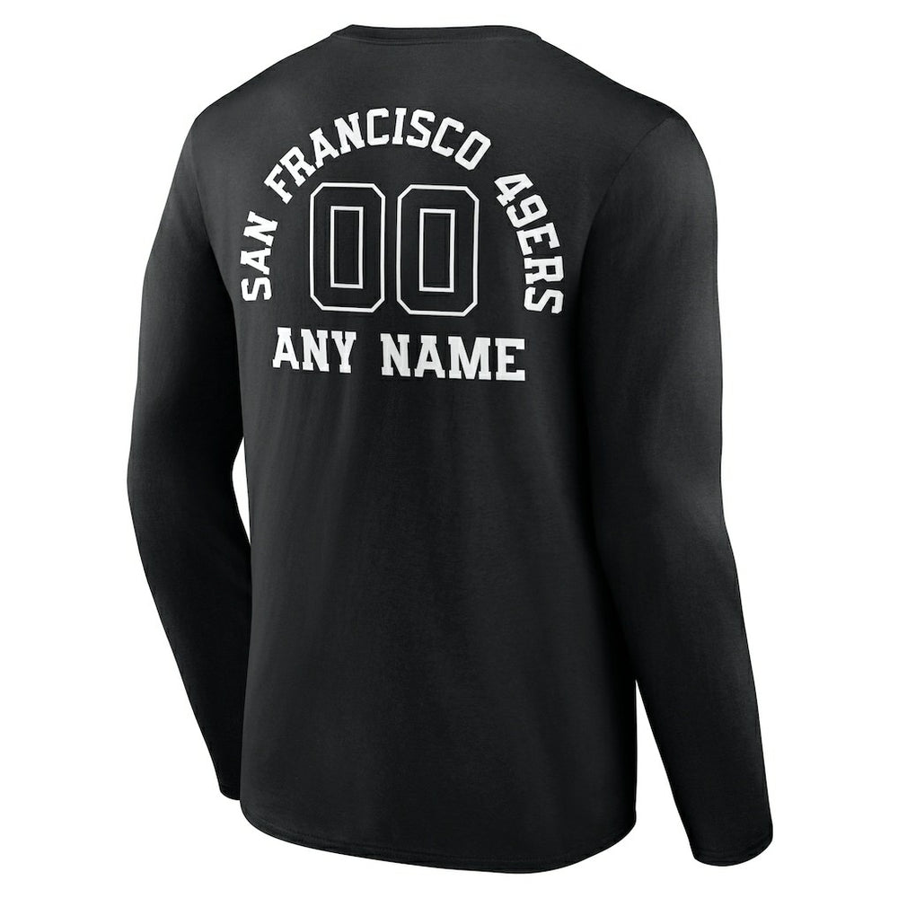 San Francisco 49ers Personalized Name & Number Monochrome Long Sleeve T-Shirt - Black online