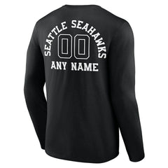 Seattle Seahawks Personalized Name & Number Monochrome Long Sleeve T-Shirt - Black online