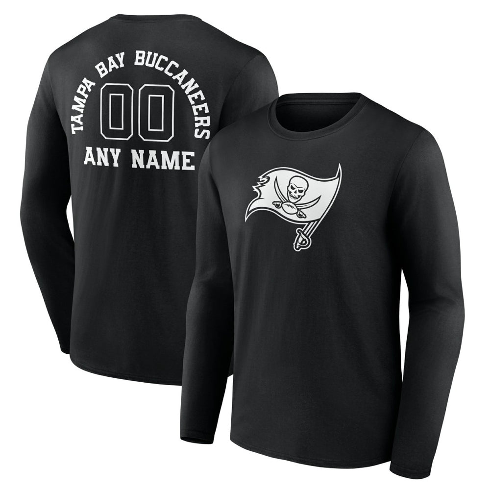 Tampa Bay Buccaneers Personalized Name & Number Monochrome Long Sleeve T-Shirt - Black cheap