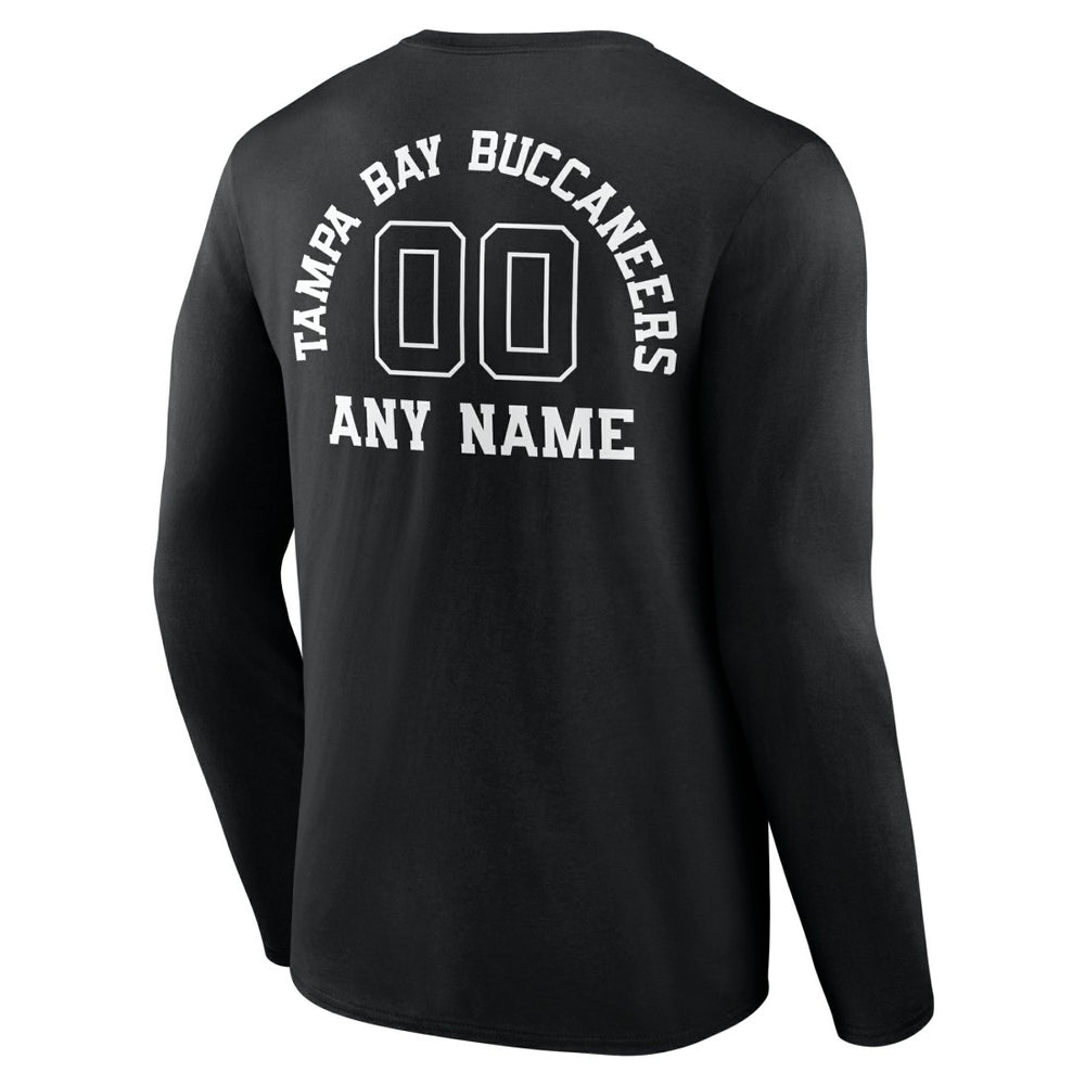 Tampa Bay Buccaneers Personalized Name & Number Monochrome Long Sleeve T-Shirt - Black cheap