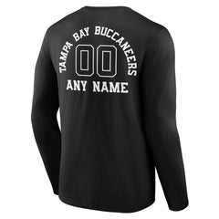 Tampa Bay Buccaneers Personalized Name & Number Monochrome Long Sleeve T-Shirt - Black cheap