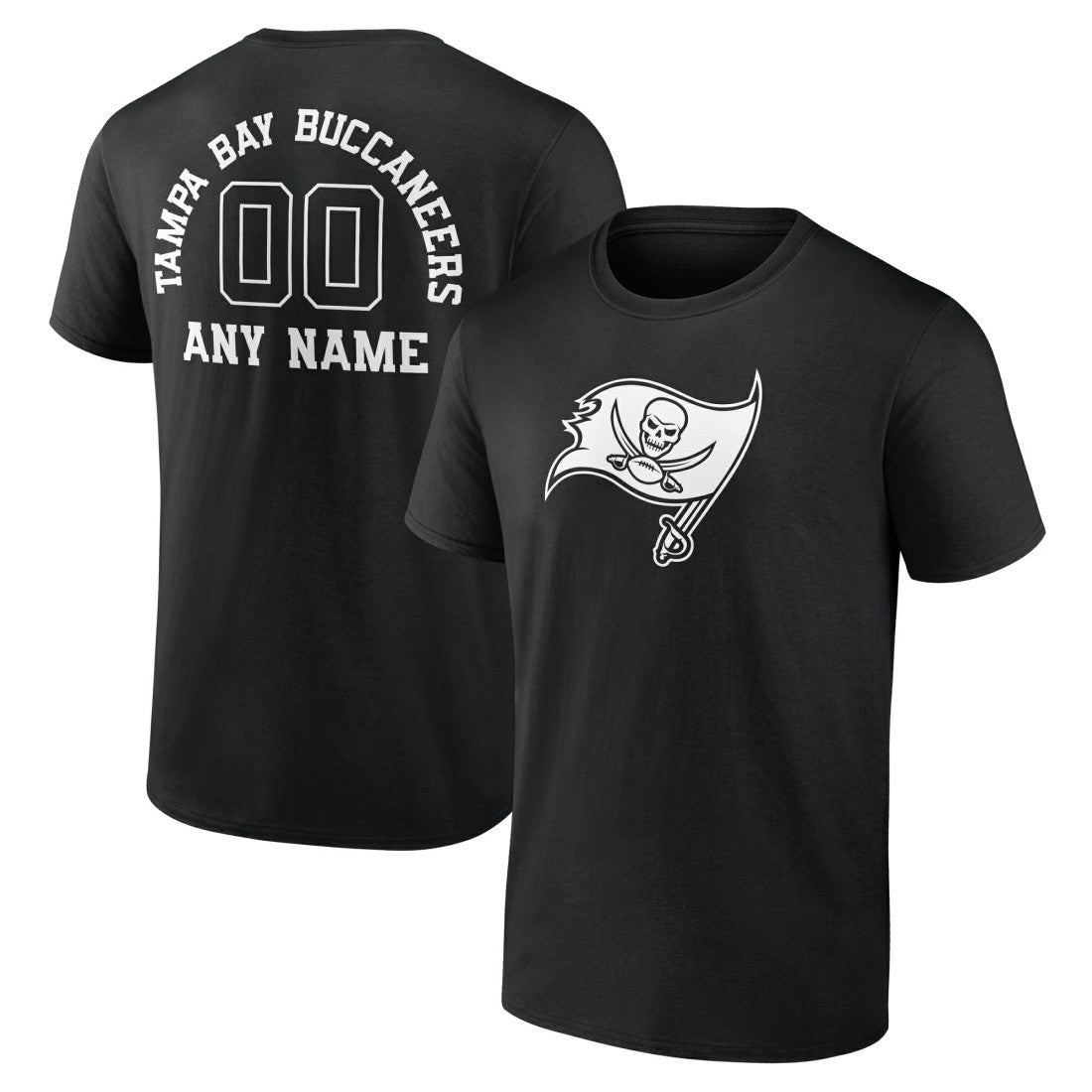 Tampa Bay Buccaneers Personalized Name & Number Monochrome T-Shirt - Black for sale